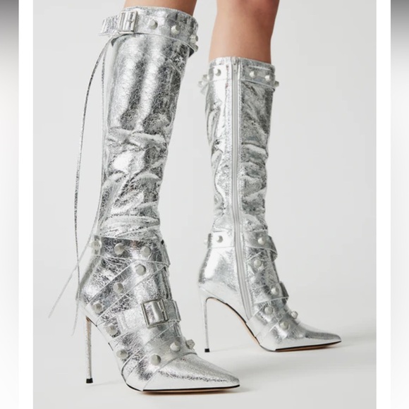 Steve Madden Fink Silver Boots - Picture 2 of 6